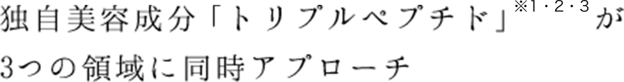 独自美容成分「トリプルペプチド」が3つの領域に同時アプローチ